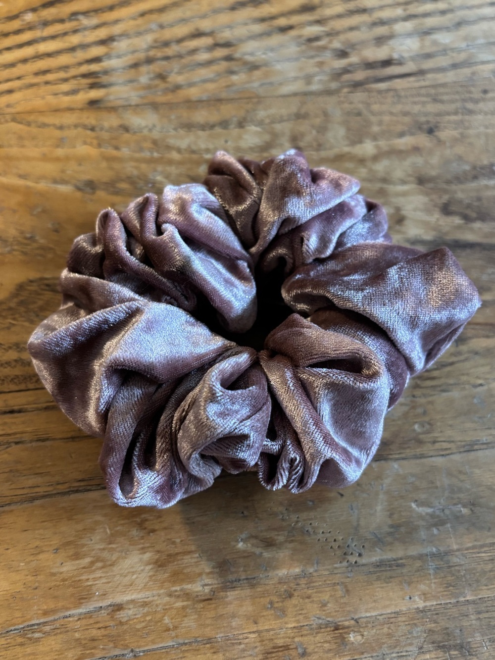 Velvet Scrunchie Hair Tie in Mauve